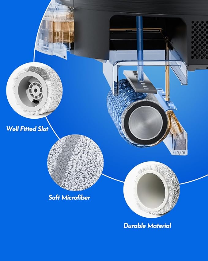 X11 OmniCyclone Accessories Kit for Ecovacs Deebot X11 OmniCyclone/X11 Pro Omni/T80S Omni/Yeedi S20 Infinity/Yeedi S16 Plus, Deebot x11 Replacement Parts:2 Main Brush, 4 Roller Mop, 6 Side Brush