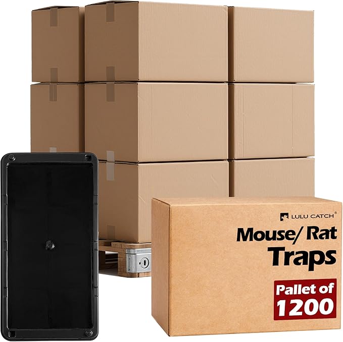 LULUCATCH Sticky Mouse Trap, 1200 Pack Large Glue Traps, Pre-Baited Heavy Duty Non-Toxic Bulk Glue Boards Mouse Traps Indoor for Mice, Snakes, Rat, Insects, Cockroaches & Spiders, Pet Safe Easy to Use