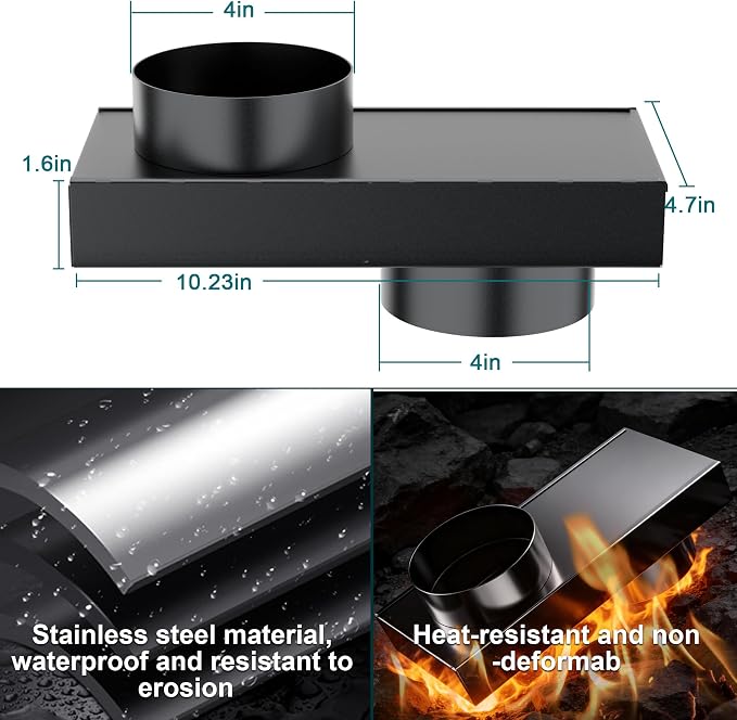 84049 Periscope Dryer Vent, Upgraded Stainless Steel Adjustable 0-5" Telescoping Dryer Vent Connector, Ultra Slim & Flat Low Profile Design for Tight Spaces Replacement Vents (Black)