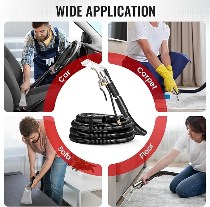 Extractor Attachment Kit for Shop Vac, Extractor Kit with Wand Hose Adapter Fit Carpet Sofa Car Cleaning for Home and Auto
