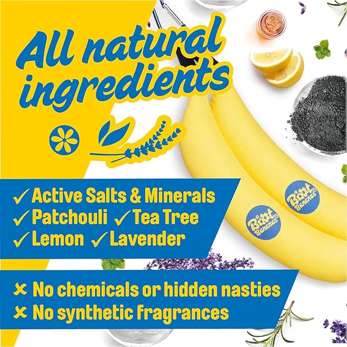 Boot Bananas Original Shoe Deodorizer | Long-Lasting, Reusable Sports Shoe Deodorizer Odor Neutralizer & Air Purifier | Eco-Conscious | Lasts 6 to 12 Months | 1 Pair