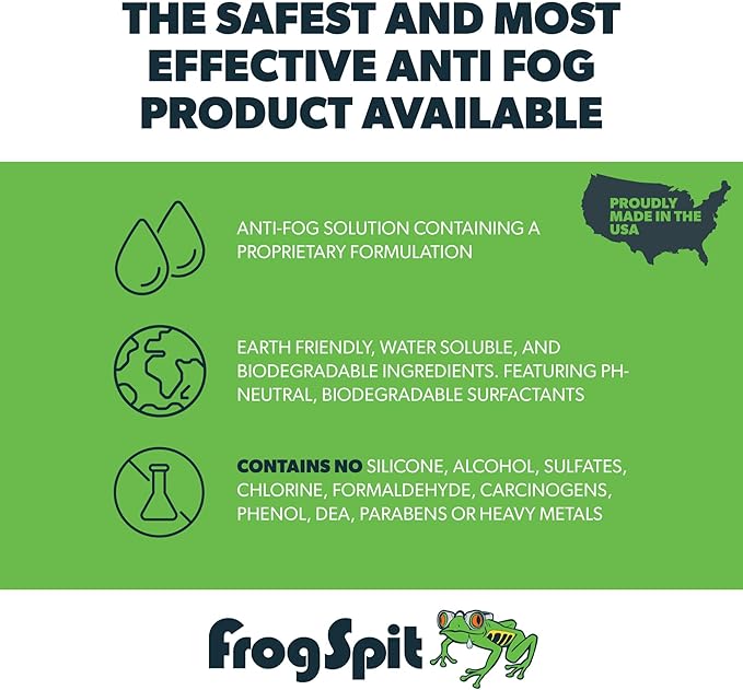 FROG SPIT Anti-Fog Concentrate | 2 oz. Bottle of Anti-Fog Solution | Anti Fog for Glasses, Goggles, Face Masks, Helmet Face Shields