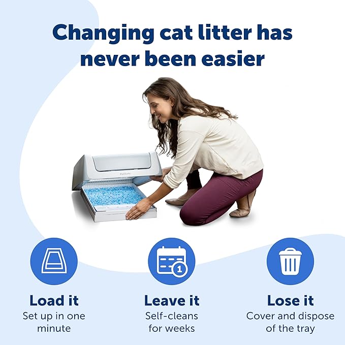 PetSafe ScoopFree Disposable Crystal Cat Litter Tray - Easy Cleaning Box - Refill Tray for Automatic Litter Box - Fresh Scent - 4.3 lb Bags - 9 Pack