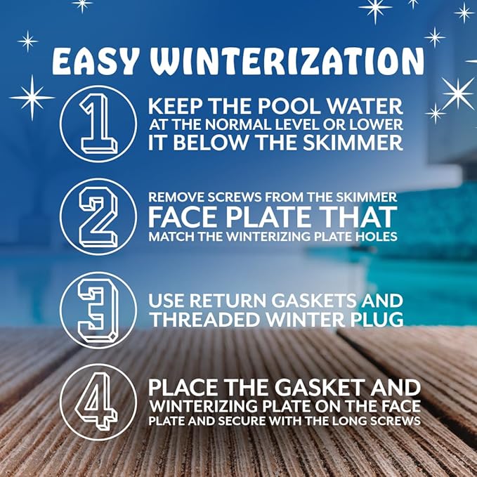 Poolzilla All Season Skimmer Kit for Above Ground Swimming Pools - Compatible with Hayward 1091WM, and Other Wide Mouth Skimmers - Pool Opening and Closing