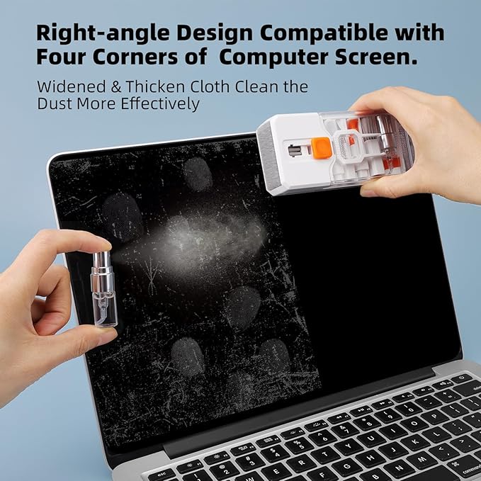 Keyboard Cleaning Kit Laptop Cleaner with 2Oz Computer Screen Cleaner Spray, Multi-Function PC Electronic Cleaner Kit for Car iPad iPhone Pro, Earbuds Macbook Camera Monitor PC, All-in-one with Patent
