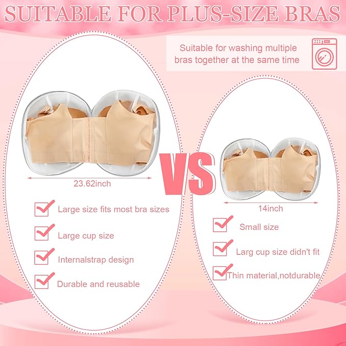 Shappy 6 Pieces Bra Washing Bag for Laundry Mesh Wash Lingerie Underwear Brassiere Washing Bags with Zipper for Women Laundry Storage(11.81 Inch,Gray)