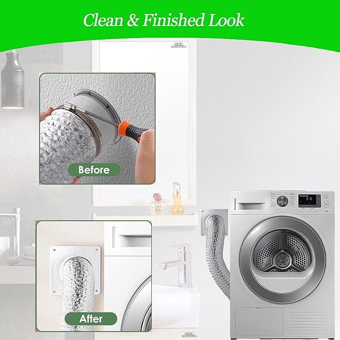 Dryer Vent Kit with Hose,Duct Connector,Dryer Vent Cover Outside Connector Wall Plate Ducting Kit for Bathroom Ventilation Fans Exhaust,Ceiling Washer Air Circulation