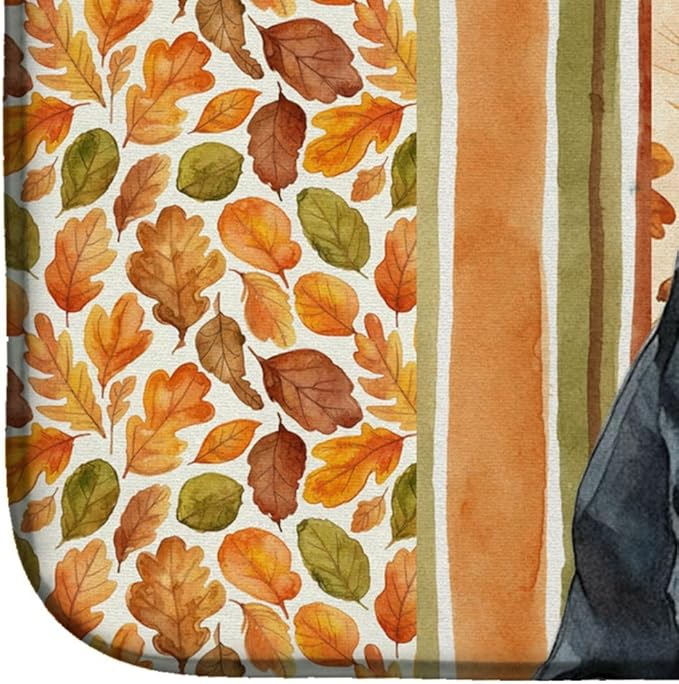 Caroline's Treasures Doberman Pinscher Heirloom Fall Dish Drying Mat Absorbent Dish Drying Mat Pad for Kitchen Counter Dish Drainer Mat for Countertop, 14 x 21", Multicolor