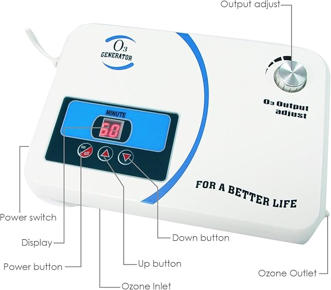 Ozone Generator 500mG/hr Industrial O3 Air Purifier Deodorize, High Capacity Ozone Machine Odor Removal with Air Dryer/Timer/Adjustable Output, Air Quality Purifier