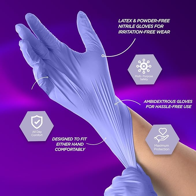 MED PRIDE Nitrile Exam 1200 Count Gloves, Blue Disposable Exam Gloves, Powder-Free Latex-Free, Medical Grade