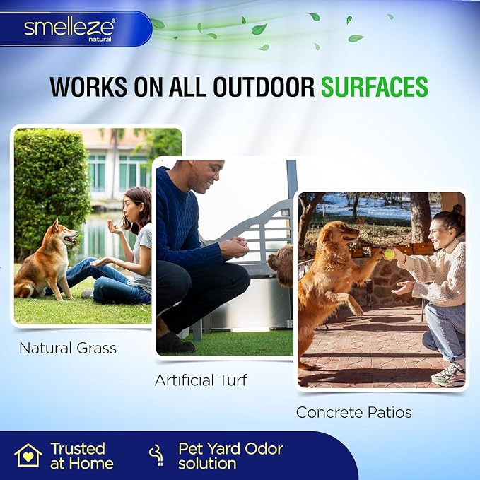 SMELLEZE 50 lb. Yard Odor Eliminator for Dogs – Long-Lasting Turf Cleaner for Pet Urine Outdoor & Poop | Safe for People, Pets, Plants & Planet | Works on Grass, Gravel, Patios & Kennels