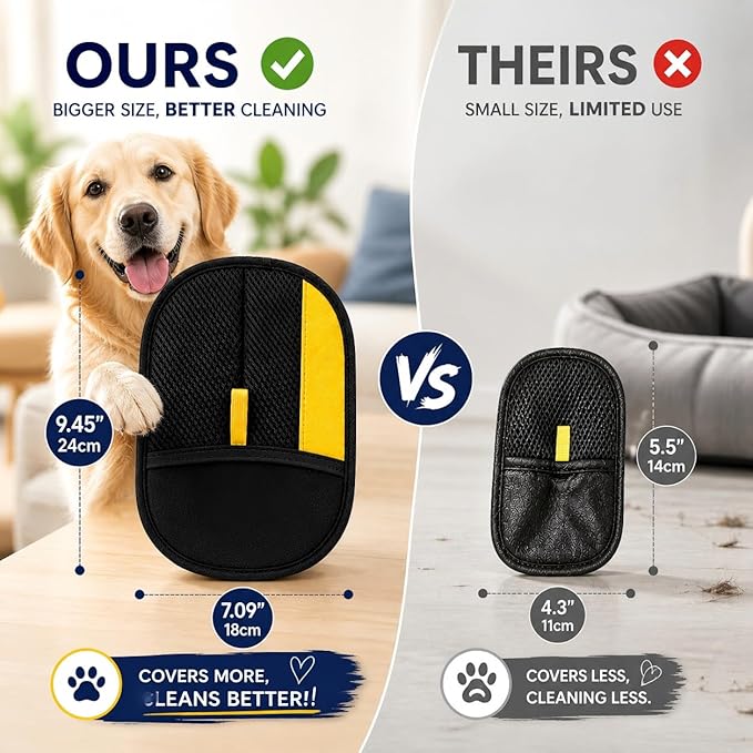 Electrostatic Pet Hair Removal Gloves Cats Dogs 2026 New Washable Reusable Non-lrritating to Pet Skin Deshedding Grooming Mitt Hair Remover for Couch Furniture Carpet Car Seat Clothing Home