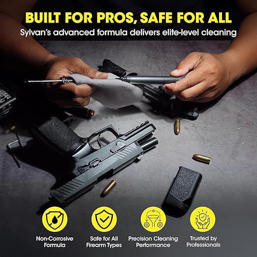 Ultrasonic Gun Cleaner Solution Concentrate + Free Cleaning Cloth | Makes 50 Gal. | Made in The USA | Gun Parts Cleaner for All Ultrasonic Machines | Highly Concentrated Firearm Cleaning Liquid