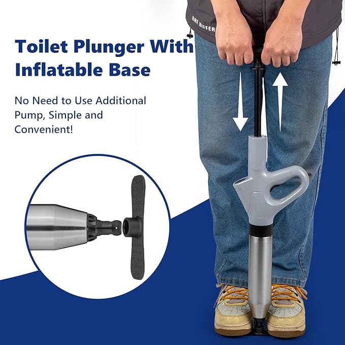 MaxxGeek Toilet Plunge Blaster, High Pressure Toilet Plunger, High-Pressure Air Drain Blaster Plunge Blaster Multi-drain Unclogger for Toilets, Bathroom Floor, Drain Sinks and Plumbing Clogs.