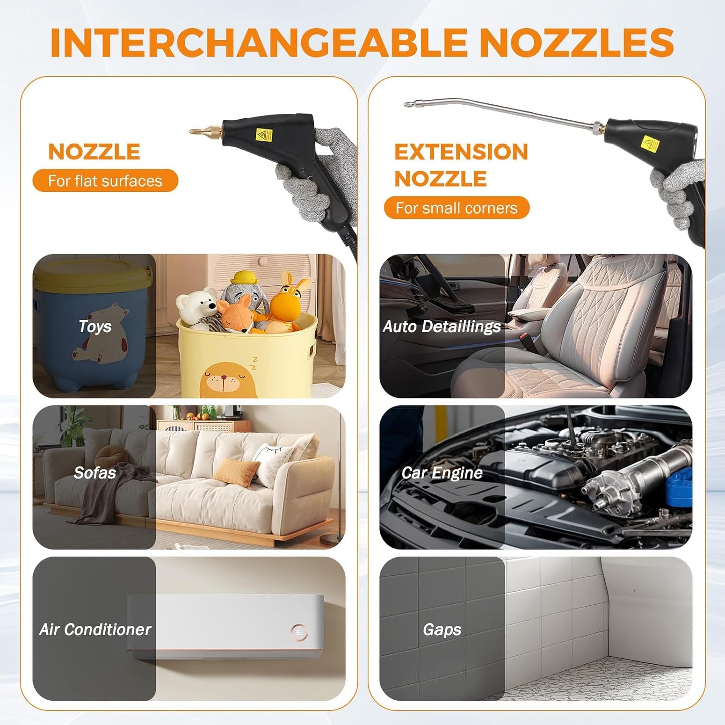 BEAMNOVA Steam Cleaner for Car Detailing 1.2L (41oz) Water Tank Portable Handheld Steamer for Cleaning Steam Gun High Pressure Multipurpose Steam Machine, Black