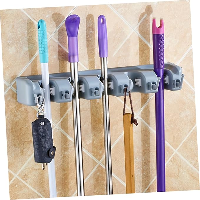 CHILDWEET Brush Hanger Umbrella Wall Hanger Toiletries Organizer Preserved Flower Keychain Utensil Hanging Rack Hand Fans Storage Shelves Mop Holder Tool Organizer Deck Broom
