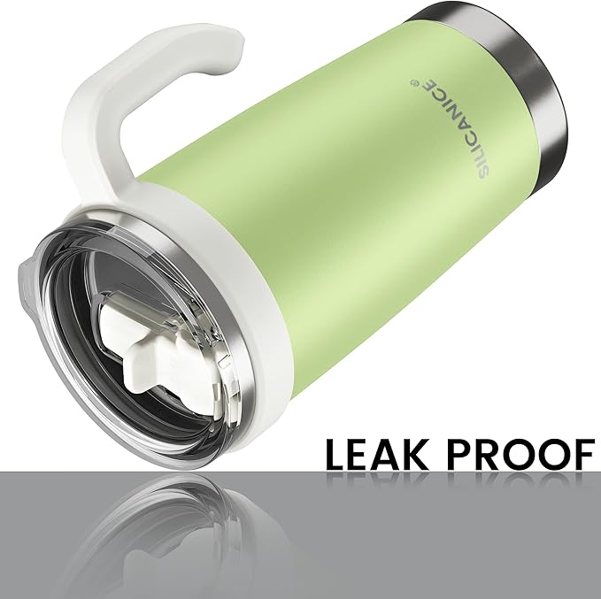 For Iced Coffee & Smoothies – Never Drink from a Moldy Lid Again: 20oz Hygienic Tumbler, 100% Leakproof Lid & Removable Foldable Spout. Reinforced Base, Fits Cup Holders - KeyLime