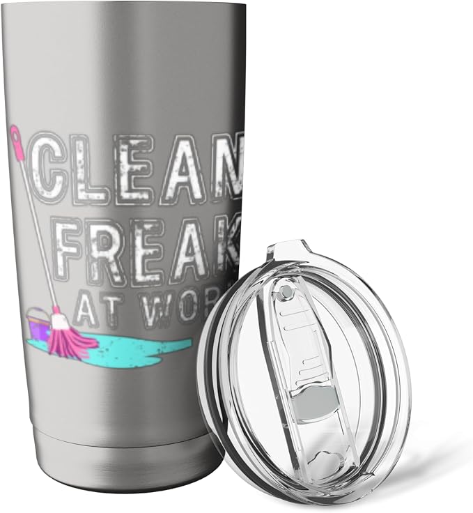 Clean Freak at Work Cleaning Stainless Steel Insulated Tumbler