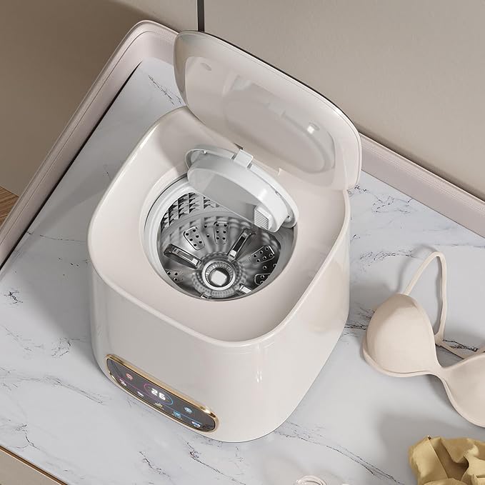 Portable Fully Automatic Washing Machine, 9L Compact Underwear Mini Washer with LCD Touch Control Screen, One-Touch Operation, Easy Installation, Ideal for Apartments, Dorms, RVs & Travel, 110V