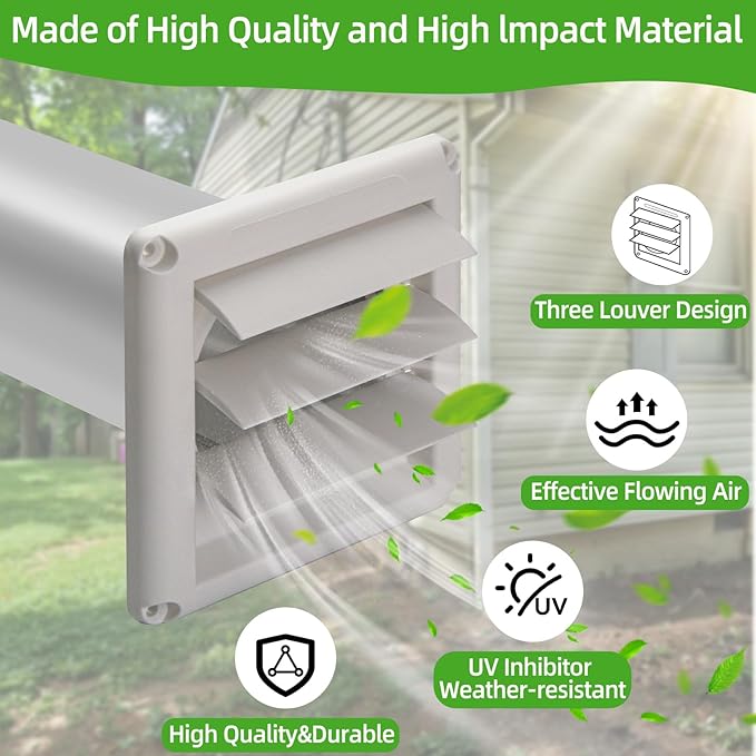 Dryer Vent Kit with Hose/Duct Connector/Wall Plate,4 Inch Dryer Vent Hose Connector Wall Ducting Kit for Bathroom Ventilation Fans Exhaust,Ceiling Washer Air Circulation
