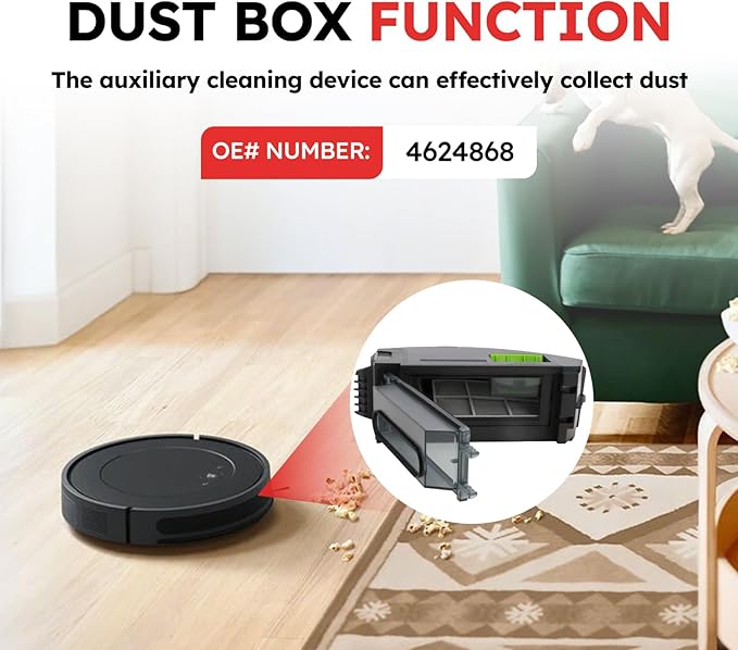 4624868 Dust Bin Box Replacement Compatible for IRobot Roomba e/i Series i7 e5 e6 i1 i3 i4 i6 i7+ i8 J7 Parts (4624868)