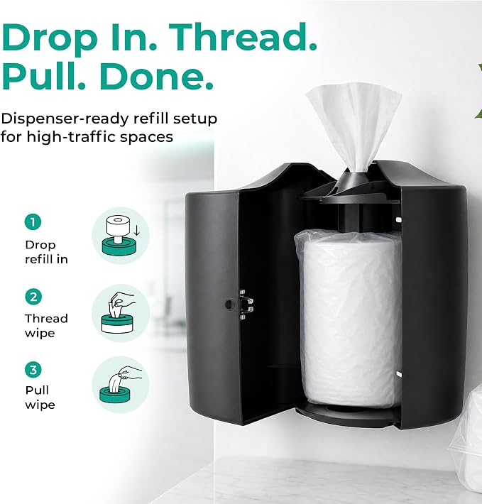 Monk Disinfecting Wipes (2 Refills of 800 Count) for Commercial Facilities | Heavy Duty Cleaning Wipes - 3in1 Disinfectant, Deodorizer & Sanitizer Cleaning Supplies – All Purpose Cleaner for Home & Gym