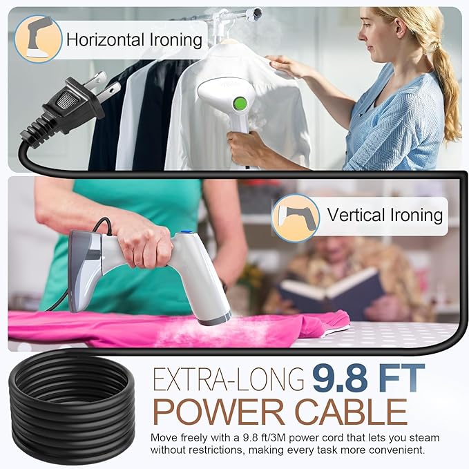 Garment Steamer with Ironing Glove, Anti Steam Heat-Resistant Glove with Thick Sponge Padding, Waterproof Surface, Ventilated Design, Built-In Finger Loop for Easy Ironing