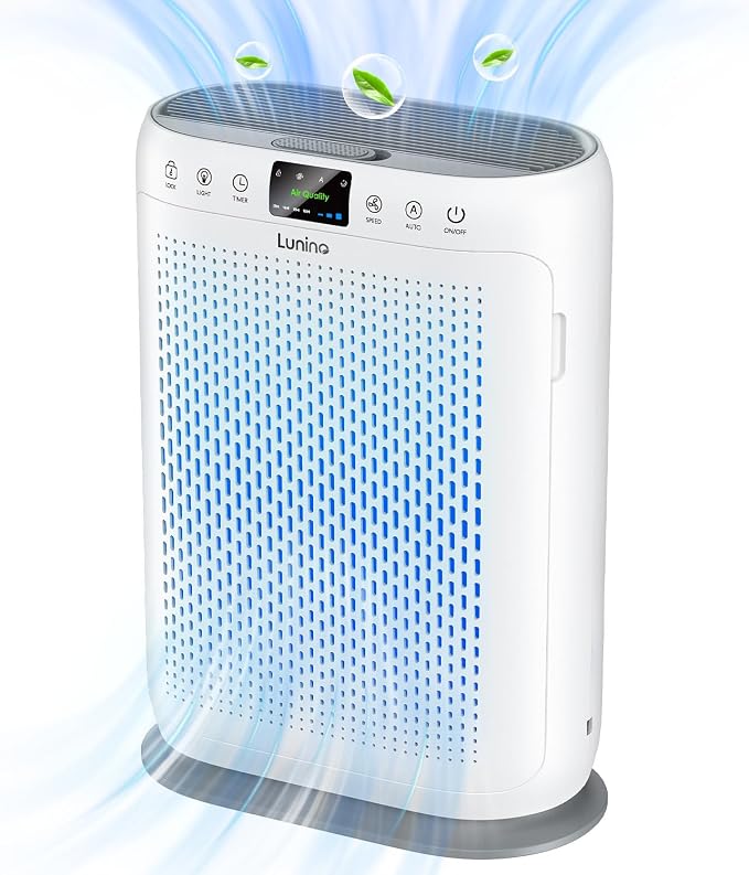 LUNINO Air Purifiers for Home Large Room up to 2400sq.ft | HEPA Air Filter with PM 2.5 Display Air Quality Sensors, Aromatherapy, Air Cleaner for Dust, Smoke, Dander, Pets Hair, Pollen