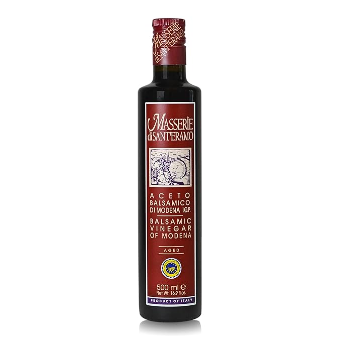 Masserie di Sant'Eramo Premium Italian Aged Balsamic Vinegar of Modena - Made in Italy, Aceto Balsamico di Modena IGP Certified, Gourmet Food Product of Italy - 16.9 fl oz (Pack 1)