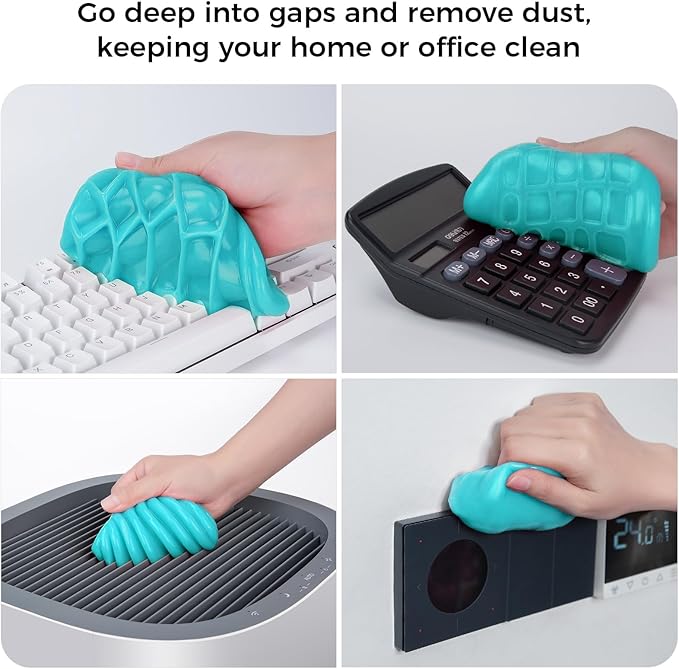 COLORCORAL Mini Vacuum Cleaner and 2Pack Cleaning Gel Universal Dust Cleaner for Car Vent Keyboard