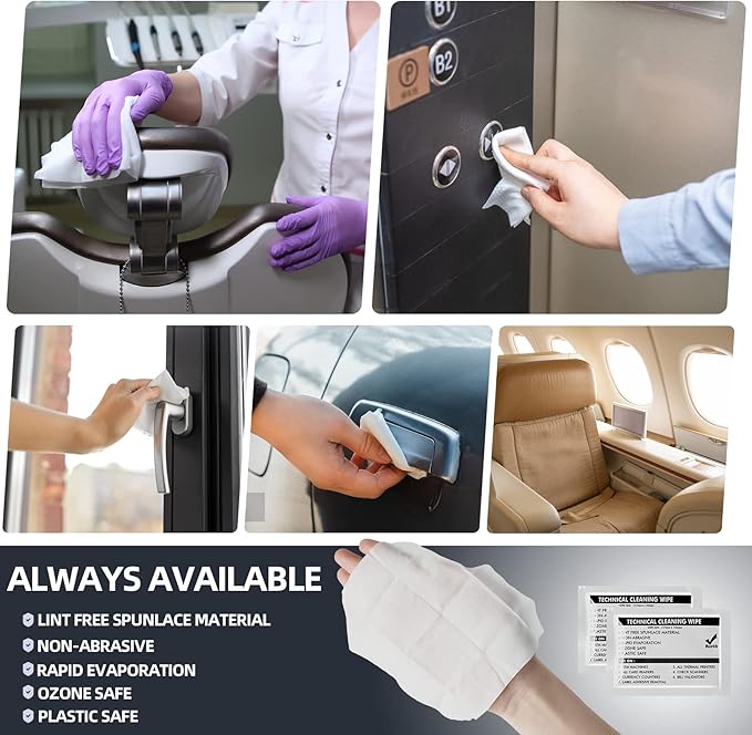 Technical Prep Pads Cleaning Wipes - Electronic Wipes, Multi-Purpose Handy Wipes Cleaning Sheets for Surfaces, Printer, Industrial, Thermal Paste Remover (10PCS, 5"×6")