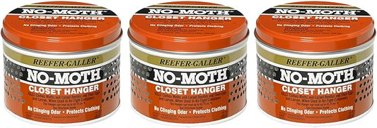 NO Moth Closet Hanger, Kills Clothes Moths, Carpet Beetles, Eggs & Larvae, 3 Pack