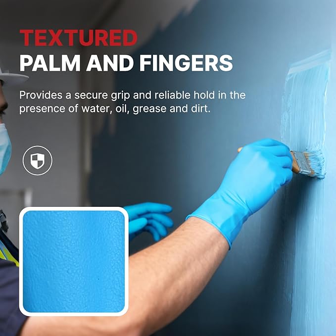 NORTHSKY Olympia Disposable Nitrile Gloves, 6 mil, Mechanic Disposable Gloves Powder and Latex Free, Manufacturing, Blue
