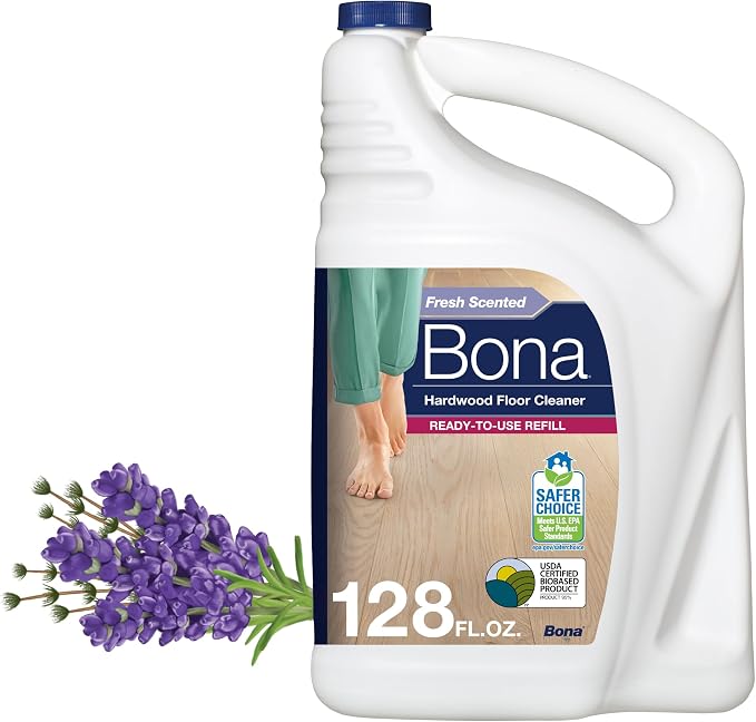 Bona Hardwood Floor Cleaner Refill - 128 fl oz - Lavender Thyme Scent - Residue-Free Floor Cleaning Solution Spray Mop and Spray Bottle Refill - For Wood Floors