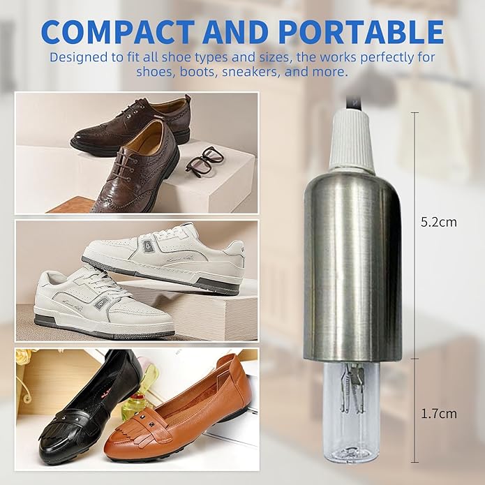 U-V Light O-zone Shoe Deodorizer, Portable U-V Shoe Cleaner for Sneakers, Boots, Dress Shoes
