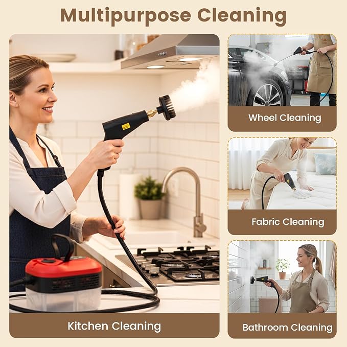 Saker Handheld Steam Cleaner for Home,6-Level Adjustable Steamer for Cleaning,Portable Steam Cleaner,Steamer for Cleaning with 1200ML Water Tank,Suitable for Kitchen,Bathroom,Living Room