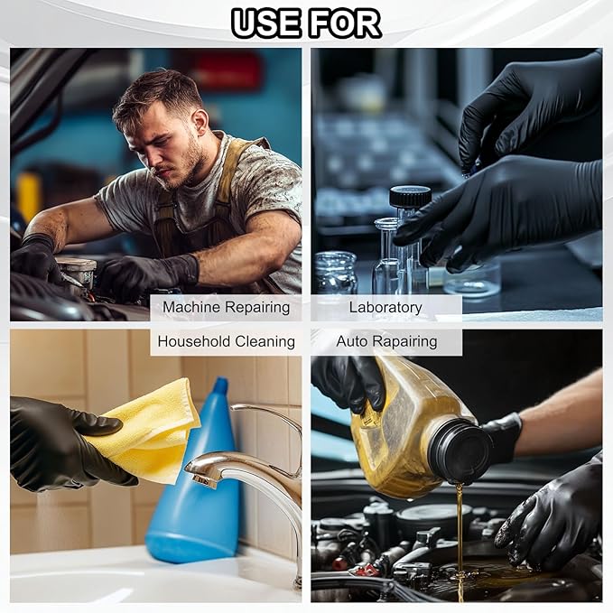 MECCANIXITY Chemical Resistant Glove, Latex Industrial Anti-Slip Protective Safety Work Glove for Cleaning Dish