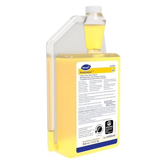 Diversey Prominence HD Floor Cleaner, AccuMix, 32 oz, 6 Pack | Removes Soils and Oils, Fast Emulsifying Action, Film Free Drying, No Rinse Required, Daily Maintenance Use