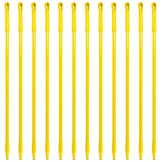 SPARTA 41225EC04 Fiberglass Broom Handle, Mop Handle, Replacement Handle With Acme Threaded Tip For Commercial Cleaning, 48 Inches, Yellow, (Pack of 12)