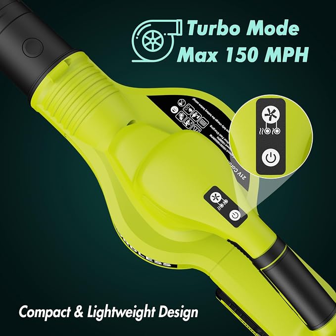 Leaf Blower Cordless - 21V Powerful Electric Leaf Blower with 2 Batteries and Charger, 2 Speed Modes, 2.0Ah Lightweight Battery Powered Leaf Blowers for Lawn Care, Patio, Dust, Blowing Leaves