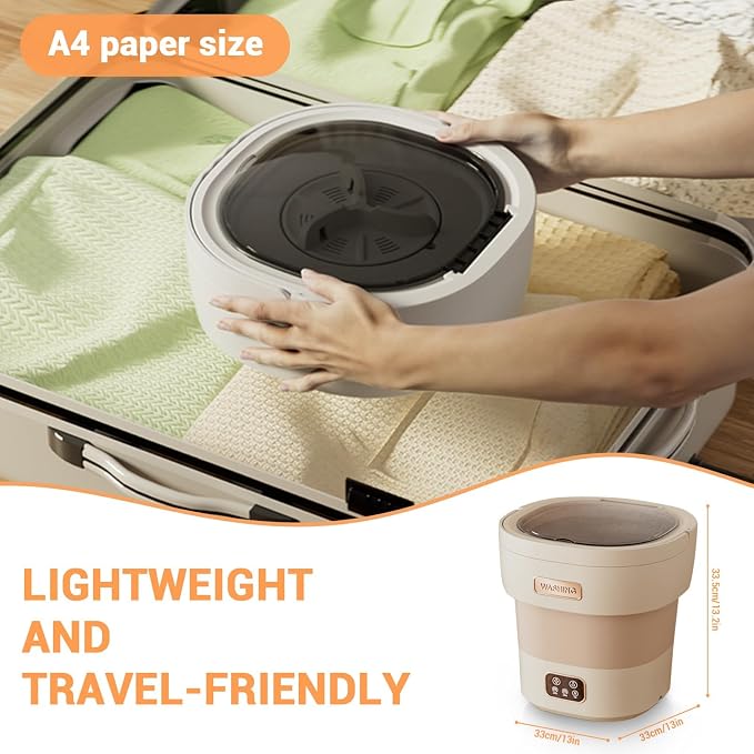 Portable Washing Machine, Mini Washer 12L Upgraded Large Capacity Foldable Washer Deep Cleaning of Underwear Baby Clothes and Other Small Clothes for Apartments Dormitories Hotels
