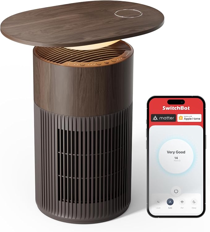 SwitchBot Air Purifier for Home Large Room up to 3620 ft², Pet Mode, Support Matter, 20dB, Washable Pre-filter, Aromatherapy, Works with Alexa, Google Home, Apple Home, Ideal for Odor, Dust & Pet Hair