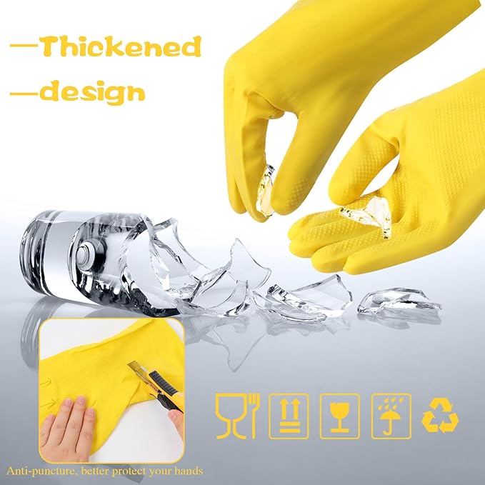 Rubber Reusable Gloves Long Household Dishwashing Gloves Kitchen Cleaning for Dishes Clean Gardening