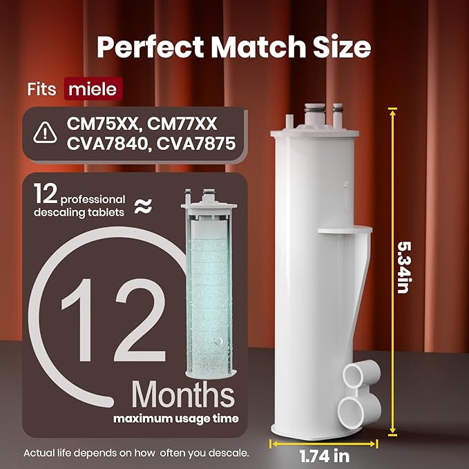 Original Descaling Cartridge Compatible with GP DC 001 C Miele Descaling Cartridge | For CM75XX / CM77XX / CVA7840 / CVA7875 Miele Coffee Machines- Gentle&Effective Limescale Remover,Lasting 12 Months