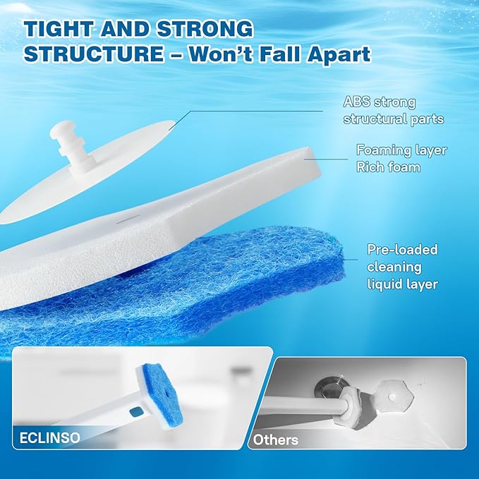 Disposable Toilet Brush Refills,32 Pcs,Disposable Toilet Cleaner,Toilet Bowl Cleaner,Not Compatible with Other Brands