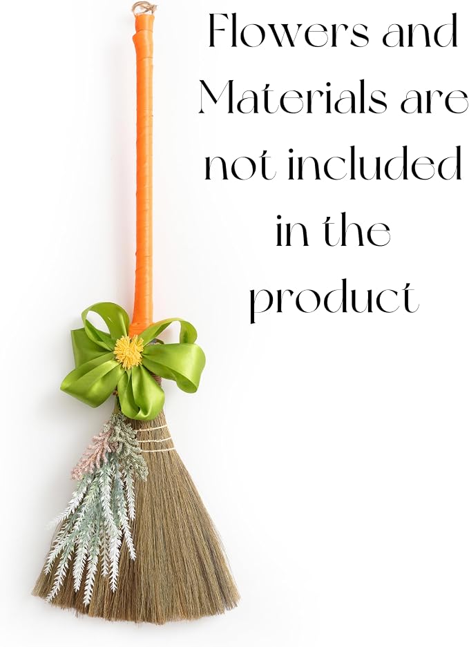 BMart Home Natural Whisk Sweeping Brownn Handle Broom - Vietnamese Straw Soft Broom for Cleaning Dustpan Indoor-Outdoor, Sofa, Car Hood, Decoration Items - 9.84'' Width, 29.75" Length