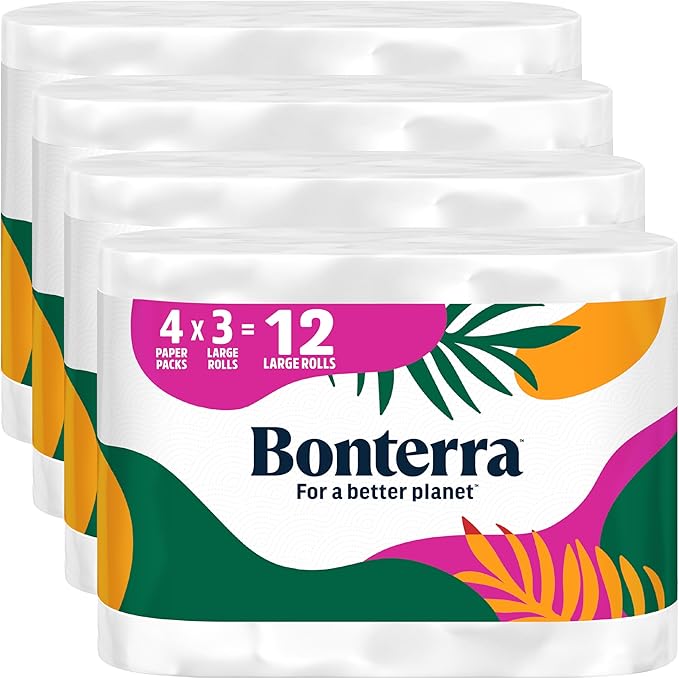 Bonterra Responsibly Sourced Paper Towel, Strong, Absorbent, and Plastic-Free