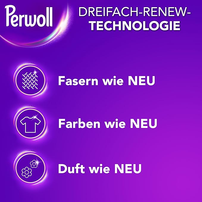 Perwoll Renew Black (52 Washes), Detergent For All Dark Colors, Strengthens Fibers and Improves Color