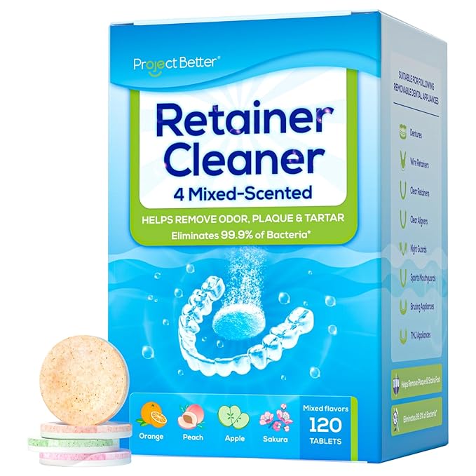 Retainer Cleaner Tablets & Denture Cleaning Tablets （5-mixed favor,156 denture cleaning tablets）