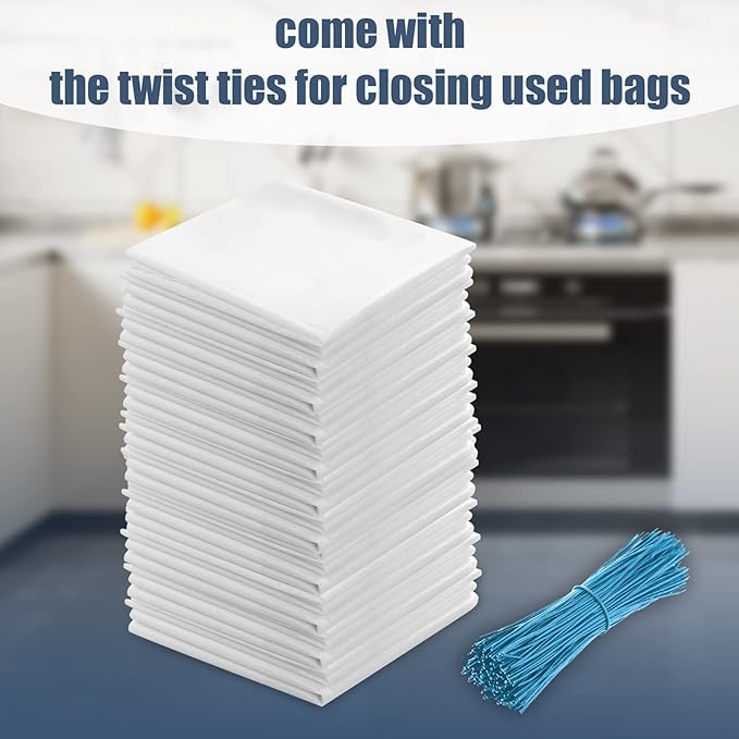 Upgraded 15-inch Heavy Duty Trash Compactor Bags, Compatible with Kenmore Compactor, Fits Kenmore and Other 15-inch Rectangular Drawer Compactors, pack of 60 Bags, White Plastic Trash Compactor Bags